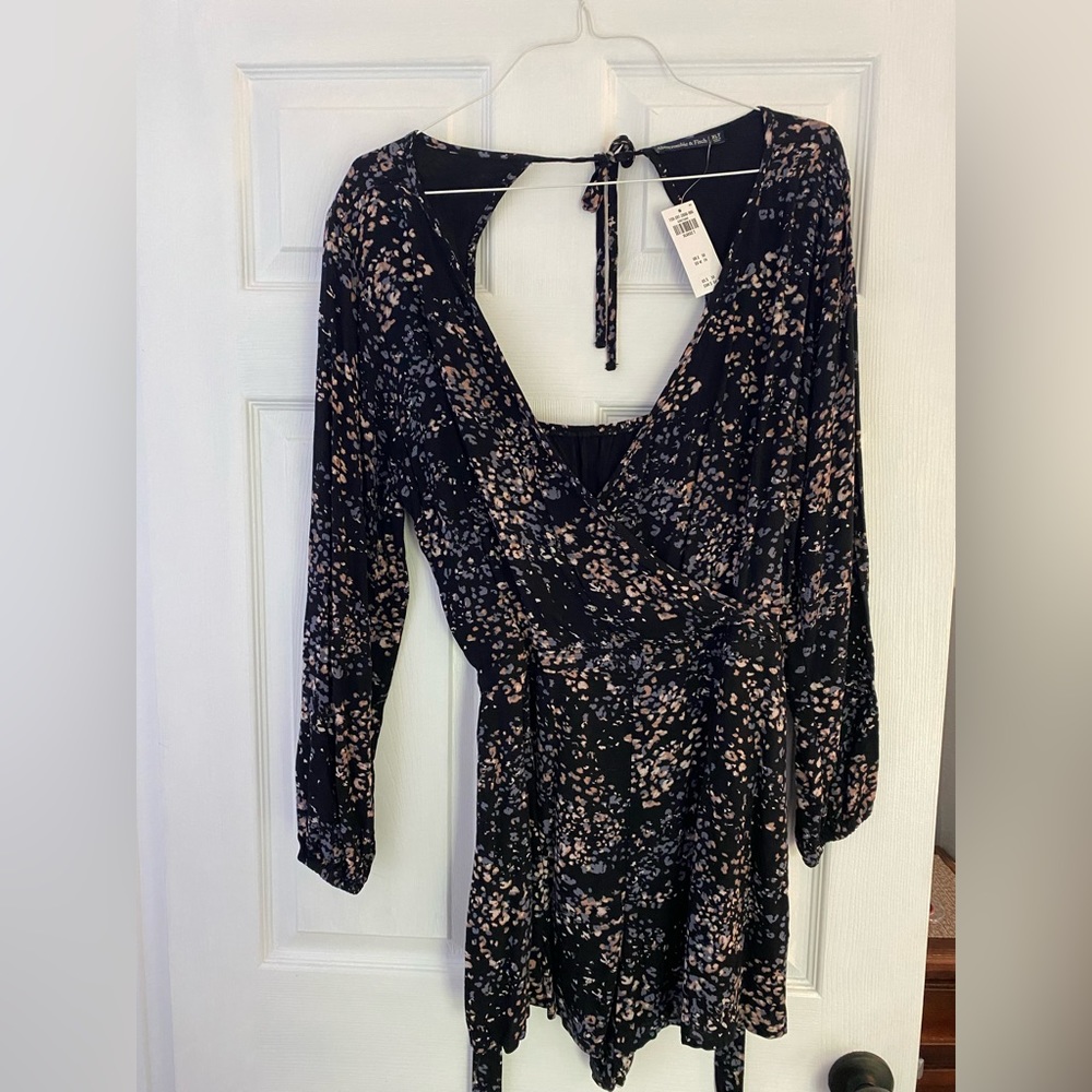 A&F Long Sleeve Floral Romper